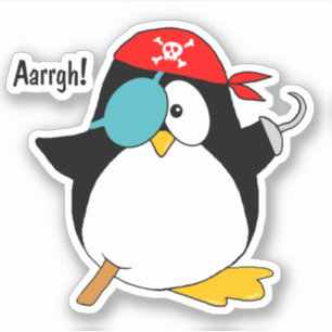 Sticker Coupe de contour de pingouin de pirate