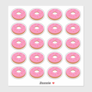Sticker Coupe graphique de beigne glacée rose