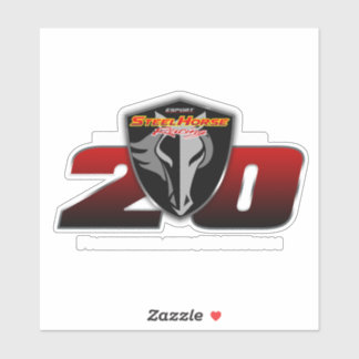 Sticker Coupe personnalisée 20e anniversaire Vinyl Blanc