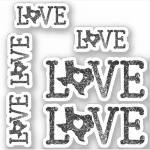 Sticker Coupe personnalisée d'amour texan en état de cri