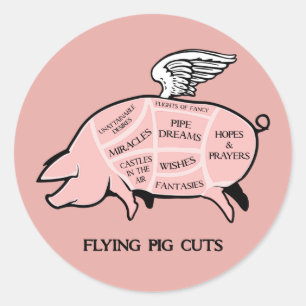 Sticker Coupe Pig Flying