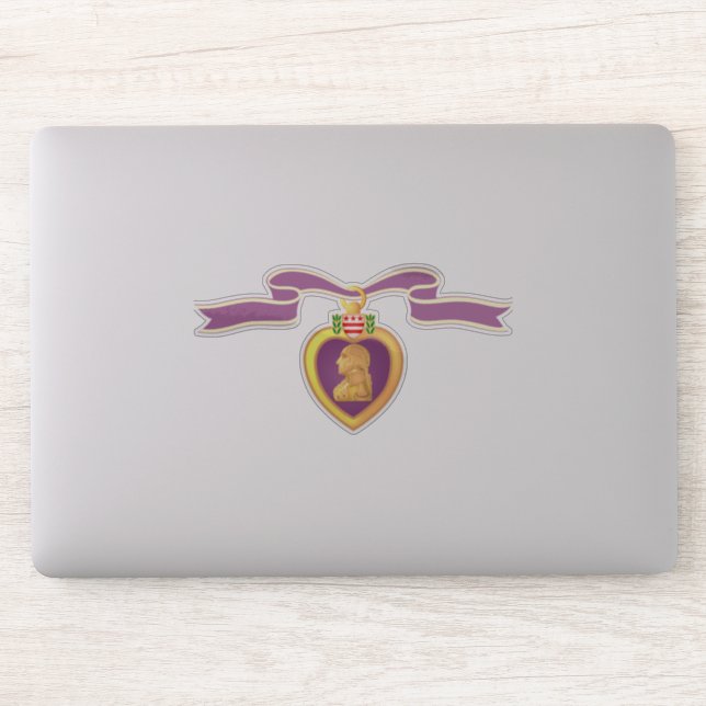 Sticker Coupe sur mesure simple "COEUR PURPLE" Vinyl (Ordinateur)