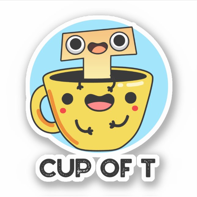 Sticker Coupe T Funny Alphabet Thé Pun (Devant)