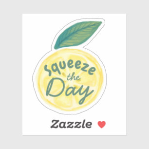 Sticker Couper Le Jour Citrus Jaune Aquarelle Citron