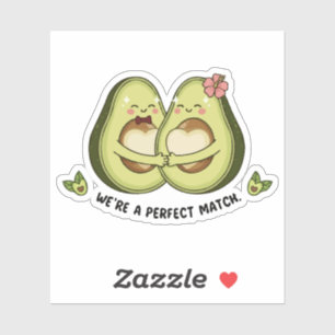 Sticker Couple de jolis avocats "Nous sommes faits l'un po