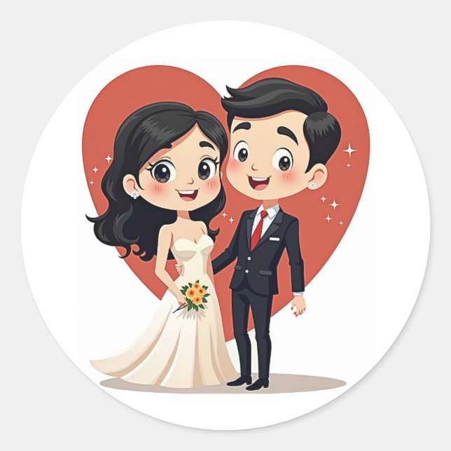 Sticker Couple du jour du mariage (Devant)