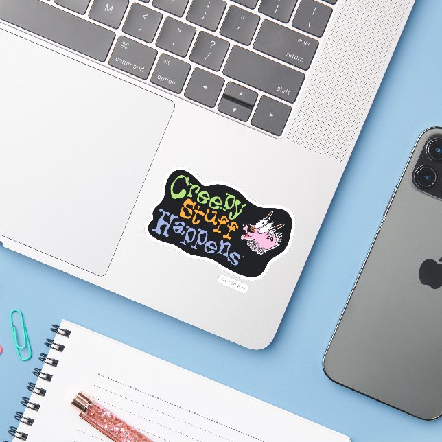 Sticker Courage du chien lâché | Déplaisant des événements (Ordinateur portable avec iPhone)