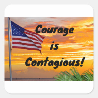 Sticker " Courage is Contagious" drapeau américain