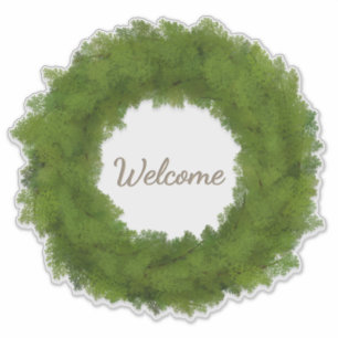 Sticker Courbe Cypress verte avec nom ou texte personnalis