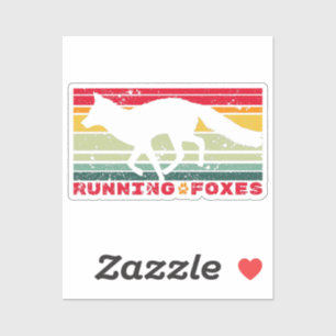 Sticker Courir Renard Renard Forêt Forêt Animal Colorful