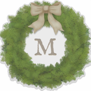 Sticker Couronne Cypress verte avec monogramme personnalis