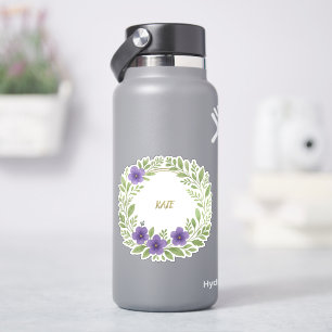 Sticker Couronne de fleurs personnalisée – Nom personnalis