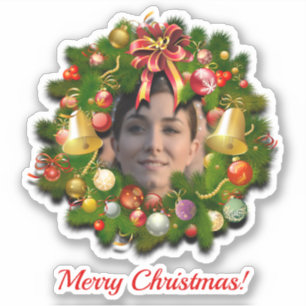 Sticker Couronne de Noël Customisée avec votre photo