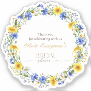 Sticker Couronne Fleur sauvage de lavande jaune bleu