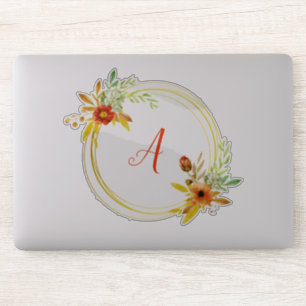 Sticker Couronne florale monogramme