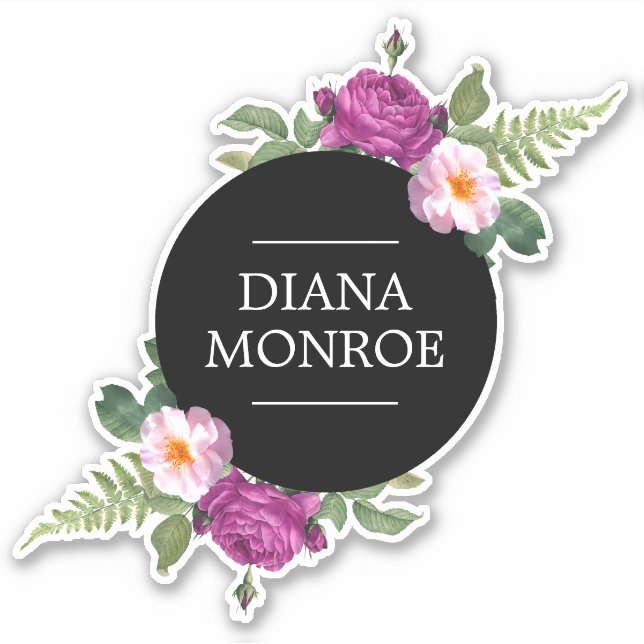 Sticker Couronne florale personnalisée (Devant)