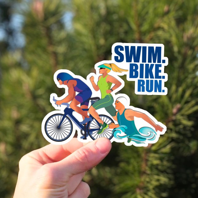 Sticker Course à vélo de natation - pour les athlètes de t (Créateur téléchargé)