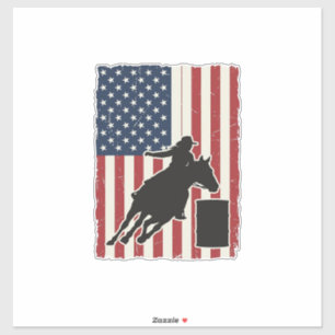 Sticker Course de tonneaux Drapeau américain Conception ve