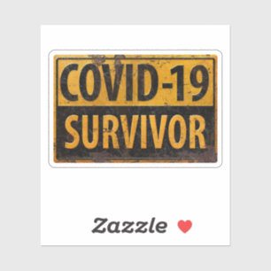 Sticker Covid-19 Survivant - Signal métallique encouragean