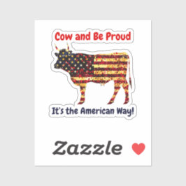 Sticker Cow Flag Amérique