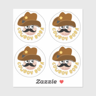 Sticker Cowboy Boba- Pack de 4