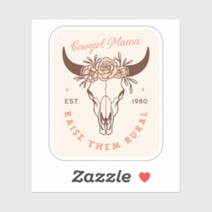 Sticker Cowgirl pays mère homestead ferme vie esthétique