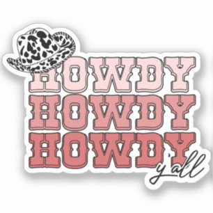 Sticker Cowgirl western casquette Howdy Y'all rodeo