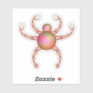 Sticker Crabe rond de couleur chair