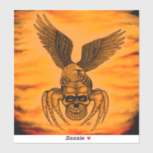 Sticker Crâne à aigle en tatouage