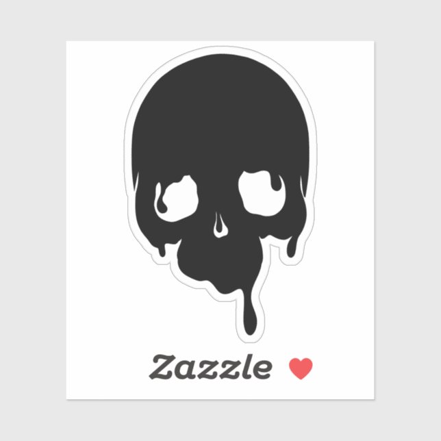 Sticker Crâne à goutte personnalisable (Feuille)