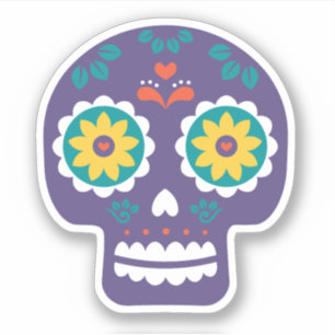 Sticker Crâne à sucre art mexicain