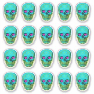 Sticker Crâne à sucre en Aqua