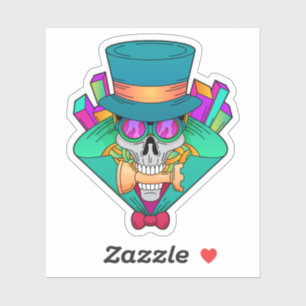 Sticker Crâne aux échecs avec pièce d'échecs Rook