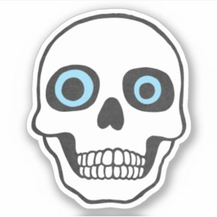 Sticker Crâne avec yeux de googne vinyle décal