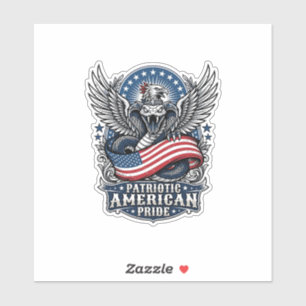 Sticker Crâne de serpent patriotique Liberté Bête Hybride