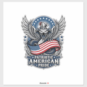 Sticker Crâne de serpent patriotique Liberté Bête Hybride