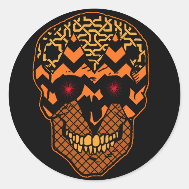 Sticker crâne effrayant sur Arrière - plan noir (Devant)