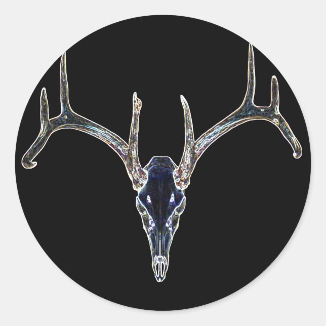 Sticker crâne Rackgrfix Neon Buck, Arrondi (Devant)
