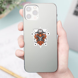 Sticker Crâne Samurai avec Motifs géométriques