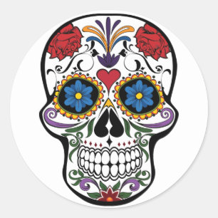 Sticker crâne sucre Jour blanc des morts