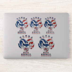 Sticker Crâne Ultra Maga   8"x 8"- transparent brillant