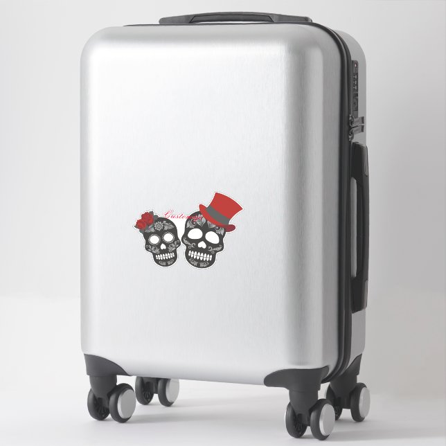 Sticker Crânes noirs Duo Thunder_Cove (Sur valise)