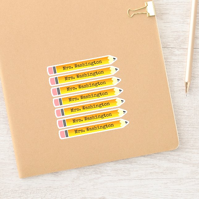 Sticker Crayon personnalisé de l'enseignant (Carnet)