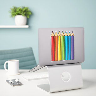 Sticker Crayons de couleur arc-en-ciel