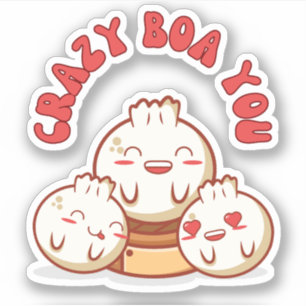 Sticker Crazy Boa You - Cute Bao Food Pun