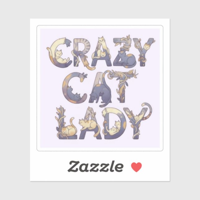 Sticker Crazy Cat Lady (Feuille)