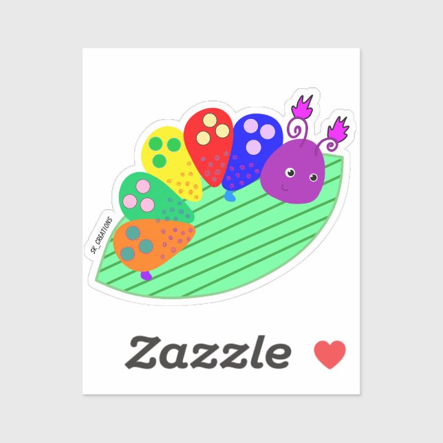 Sticker Crazy Caterpillar (Feuille)
