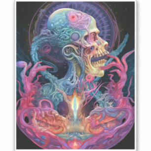 Sticker Créature Alien Surreal Horror Art