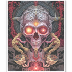 Sticker Créature Alien Surreal Horror Art