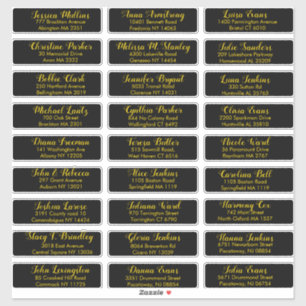 Sticker Créez votre propre adresse d'invité Mariage Black 